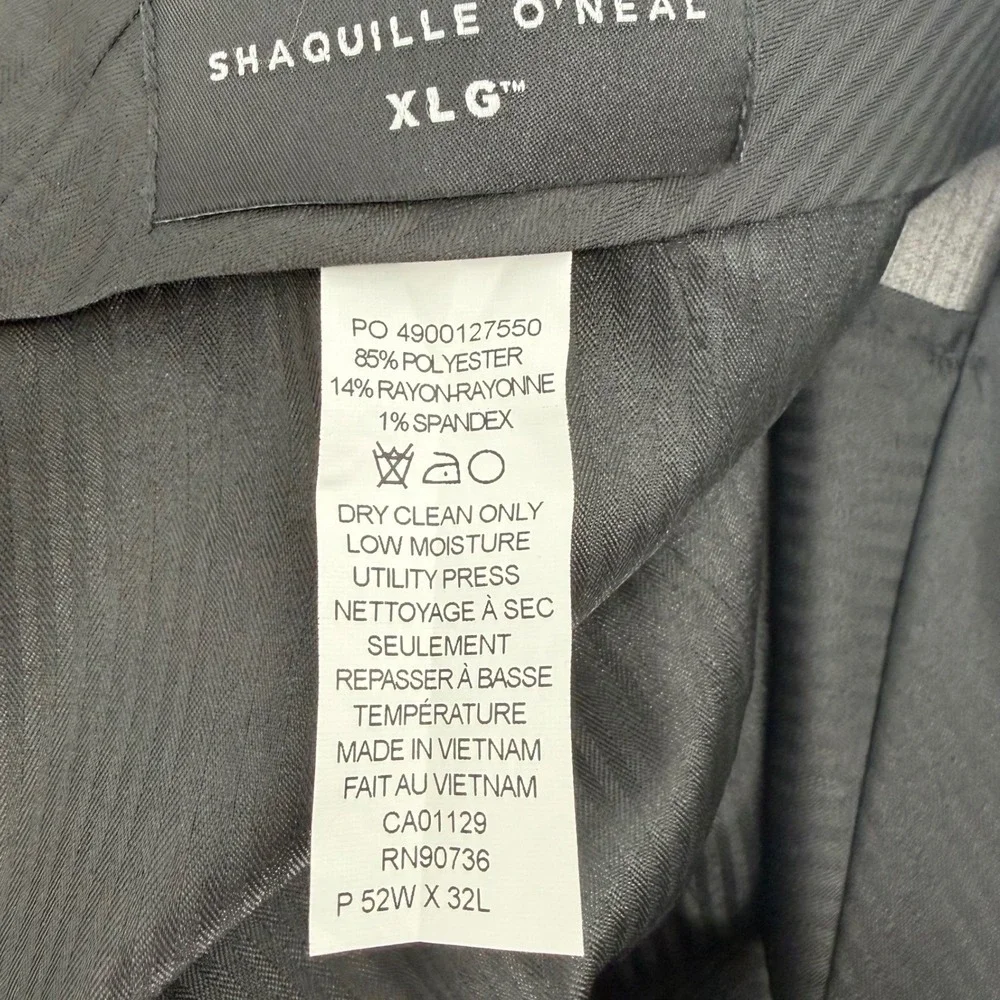 Shaquille O'Neal XLG Big Tall Stretch Dress Pants Men's 52W‎ x 32L Gray New